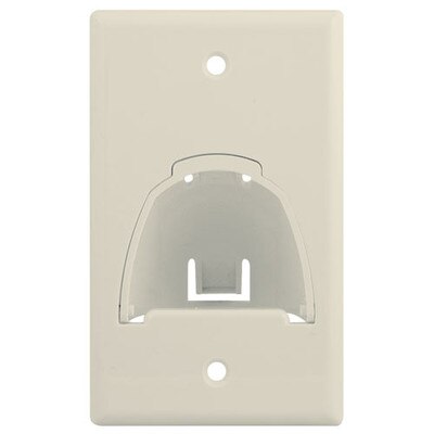 On-Q/Legrand Hinged Bullnose Cable Access Wallplate, 1-Gang